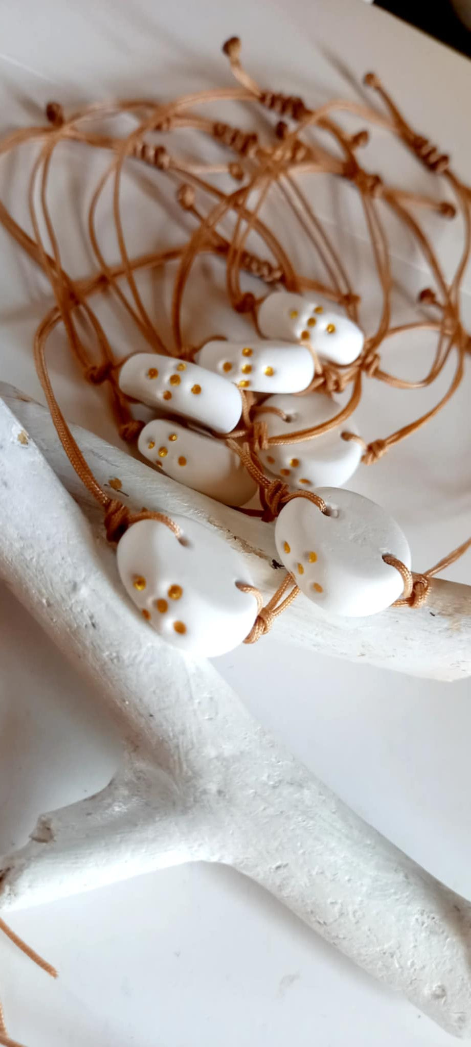 Μαρτυρικό βάπτισης βραχιόλι με υφή πορσελάνης