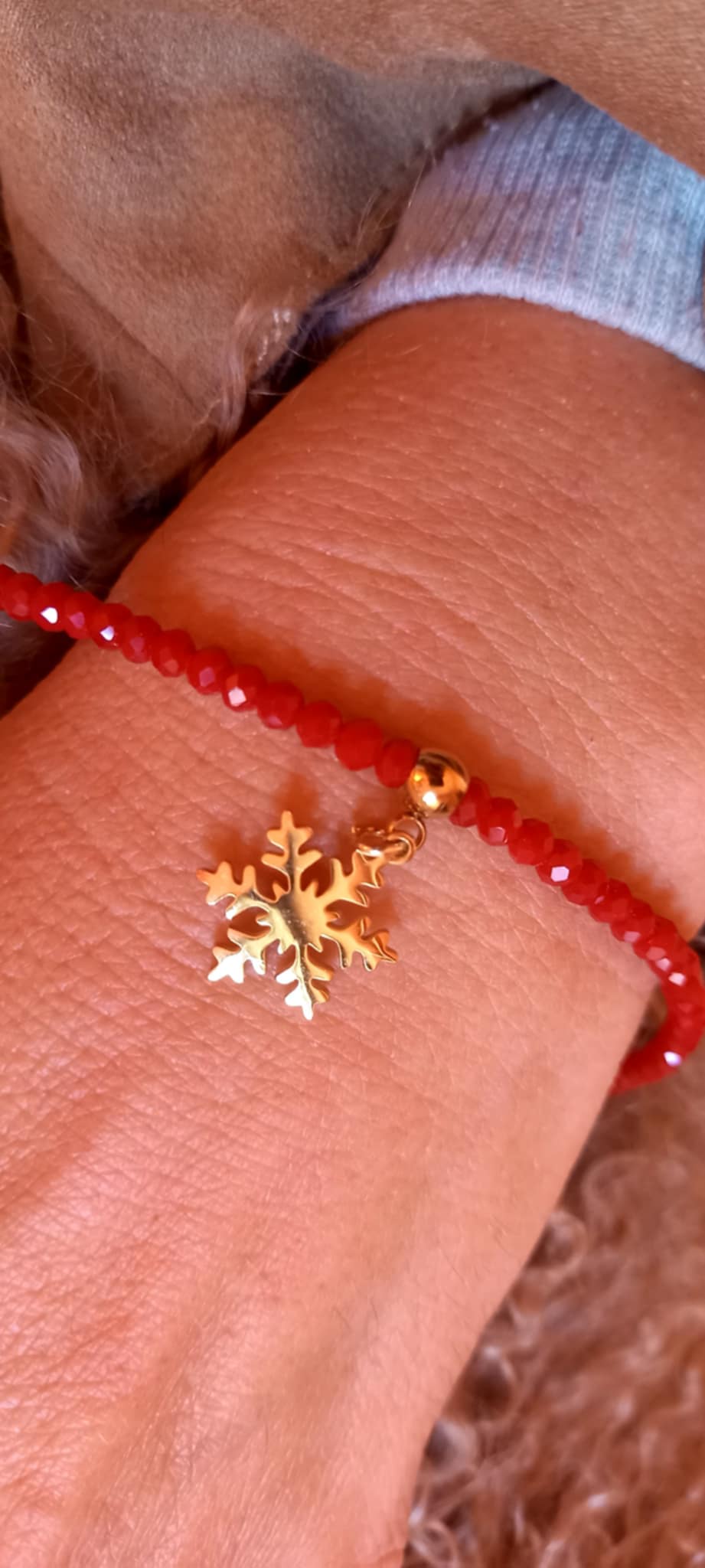 Βραχιόλι με κρύσταλλα και ατσάλινο μοτίφ