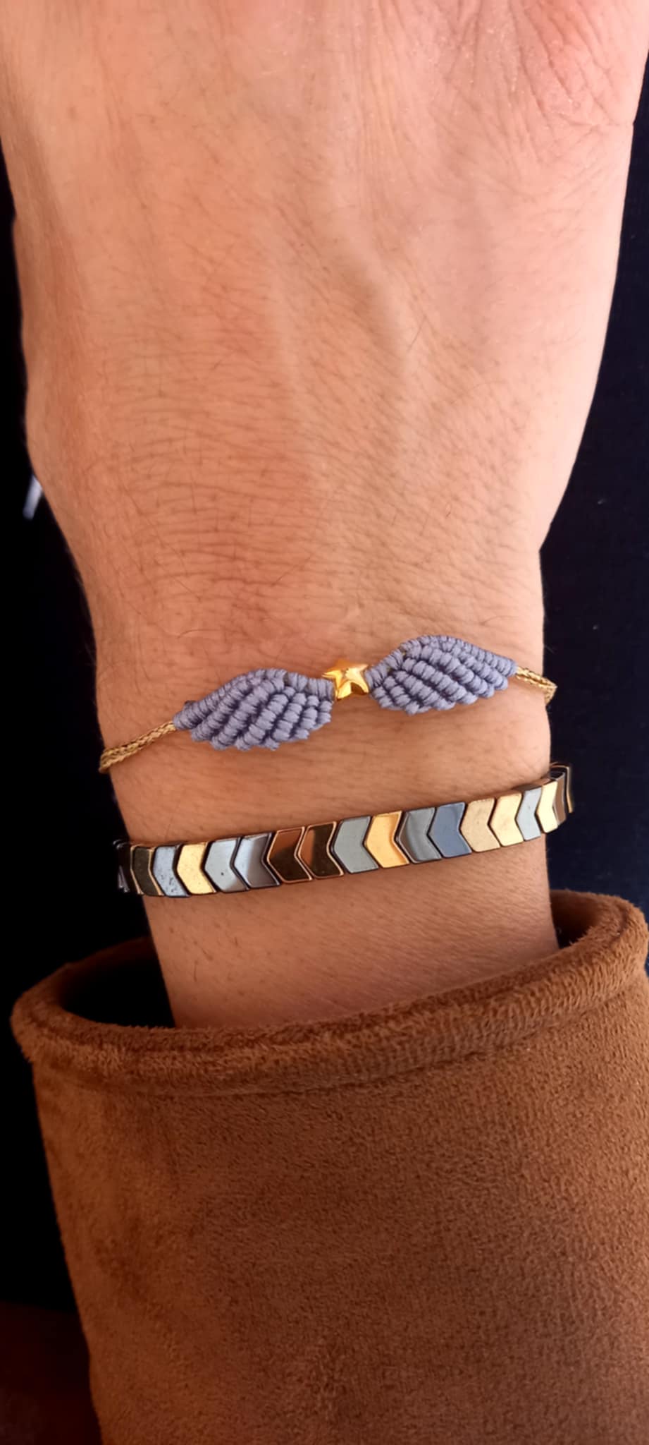Βραχιόλι με φτερά αγγέλου και αστέρι