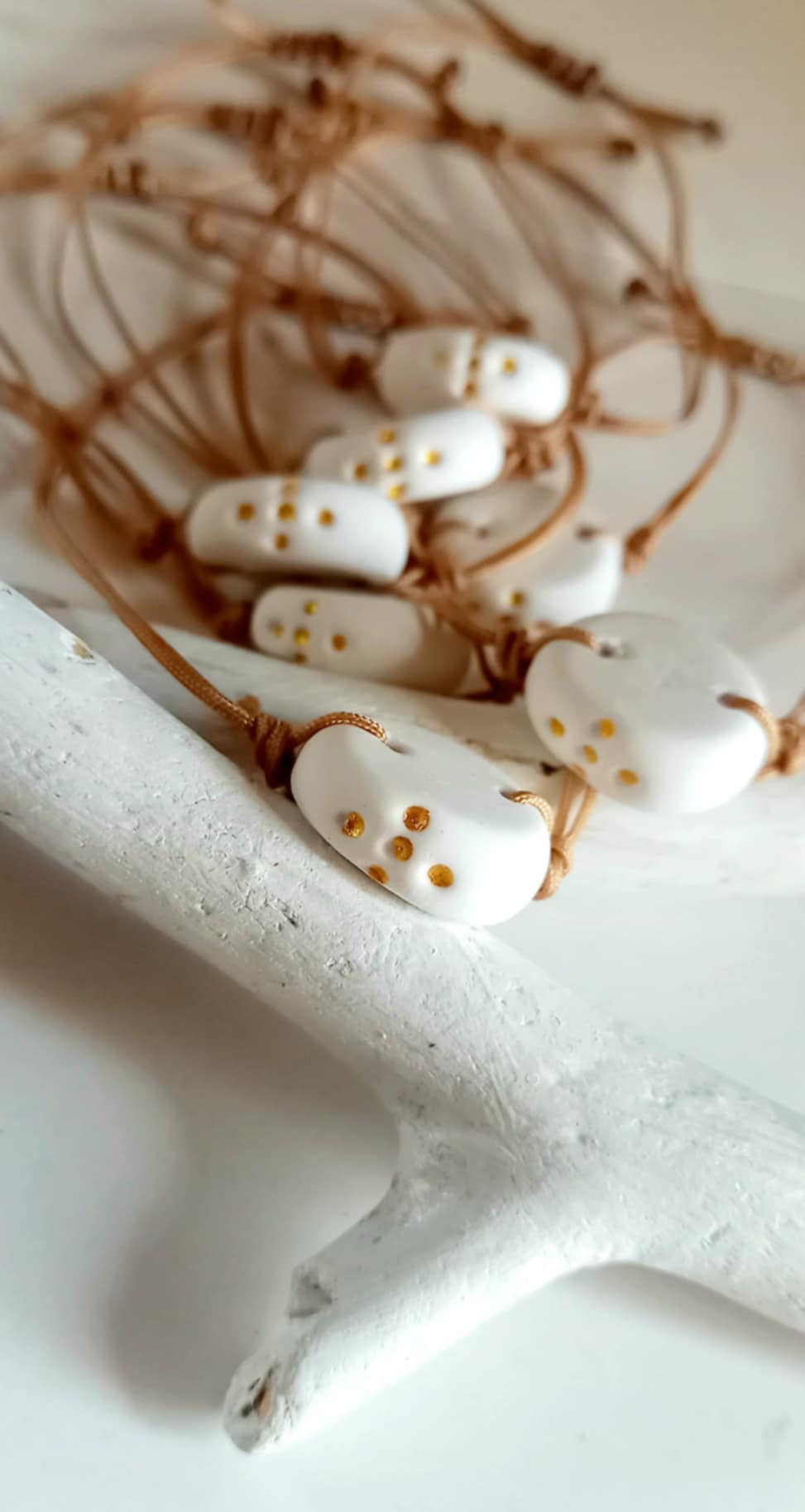 Μαρτυρικό βάπτισης βραχιόλι με υφή πορσελάνης