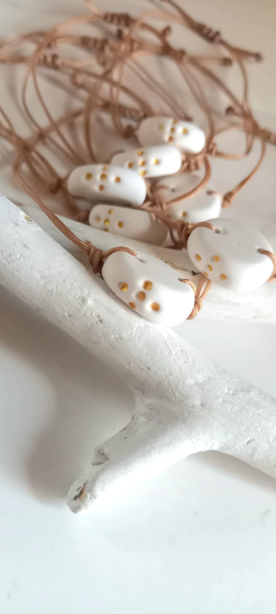 Μαρτυρικό βάπτισης βραχιόλι με υφή πορσελάνης