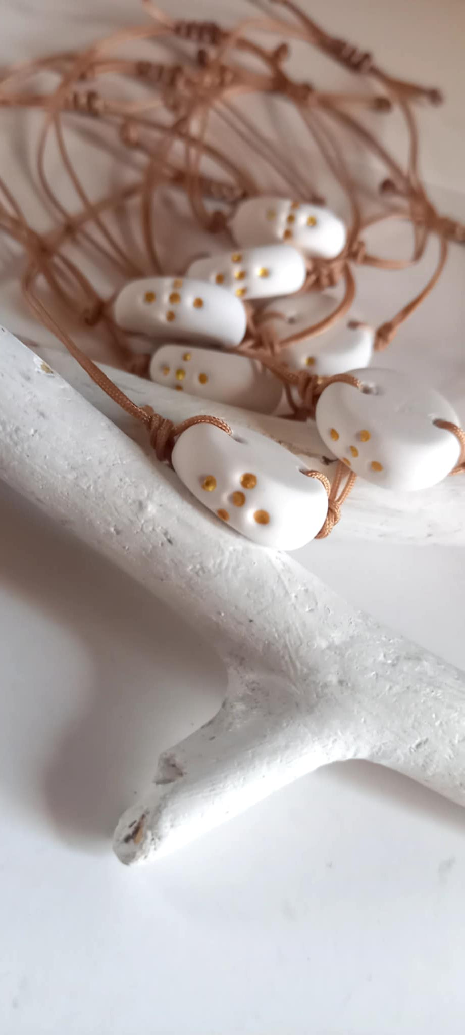 Μαρτυρικό βάπτισης βραχιόλι με υφή πορσελάνης