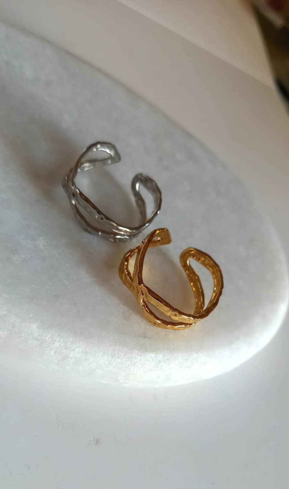 Ατσάλινο δαχτυλίδι σε δύο χρώματα