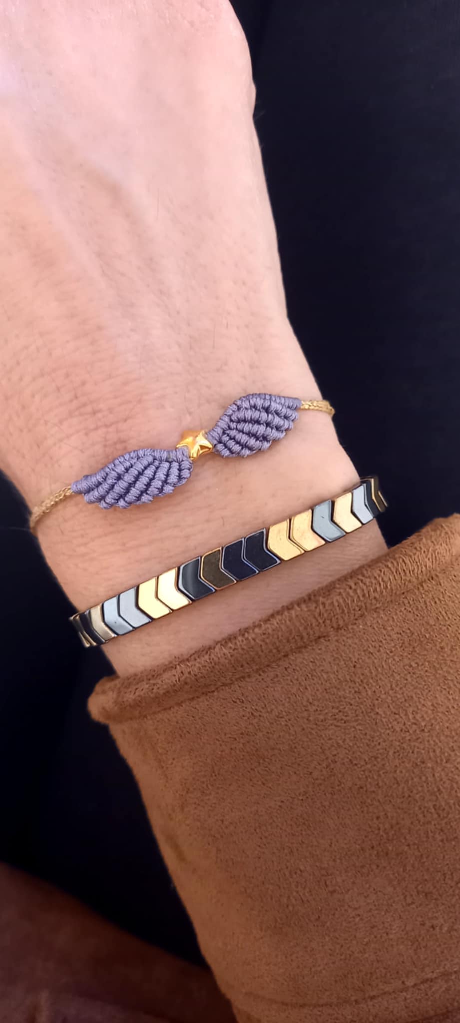 Βραχιόλι με φτερά αγγέλου και αστέρι