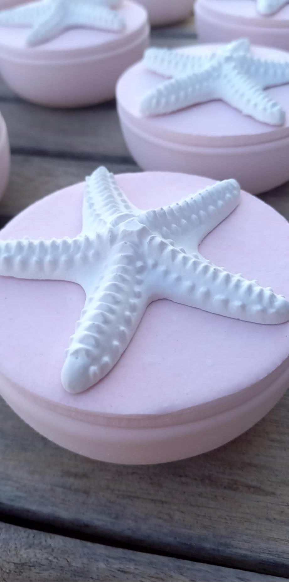 Μπομπονιέρα βάπτισης κεραμική μπιζουτιέρα με αστερία