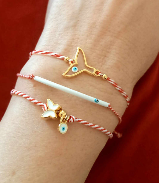 Χειροποίητο μαρτάκι με μοτίφ ουρά γοργόνας με μάτι