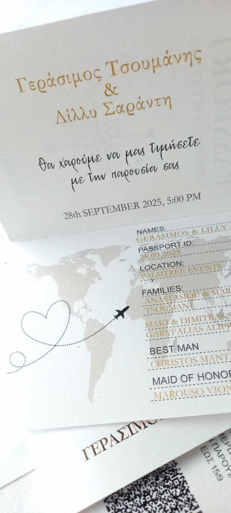 Προσκλητήριο γάμου - διαβατήριο