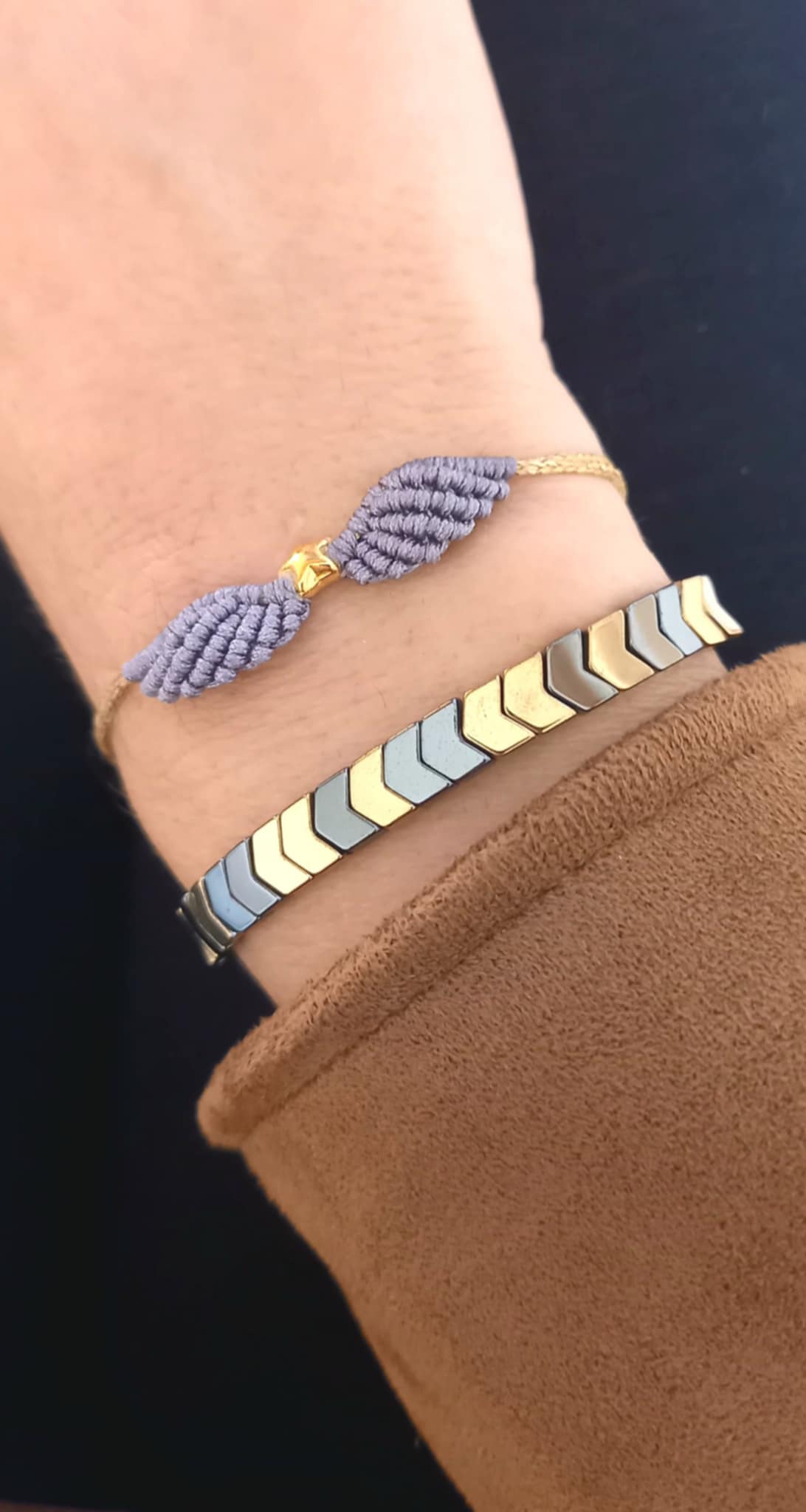 Βραχιόλι με φτερά αγγέλου και αστέρι