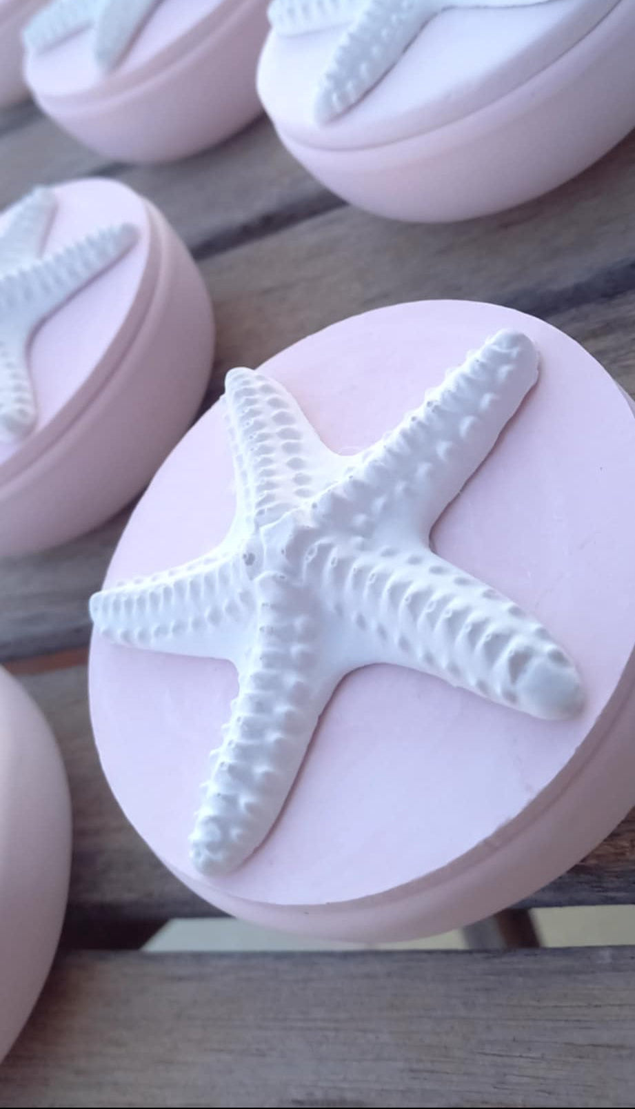 Μπομπονιέρα βάπτισης κεραμική μπιζουτιέρα με αστερία