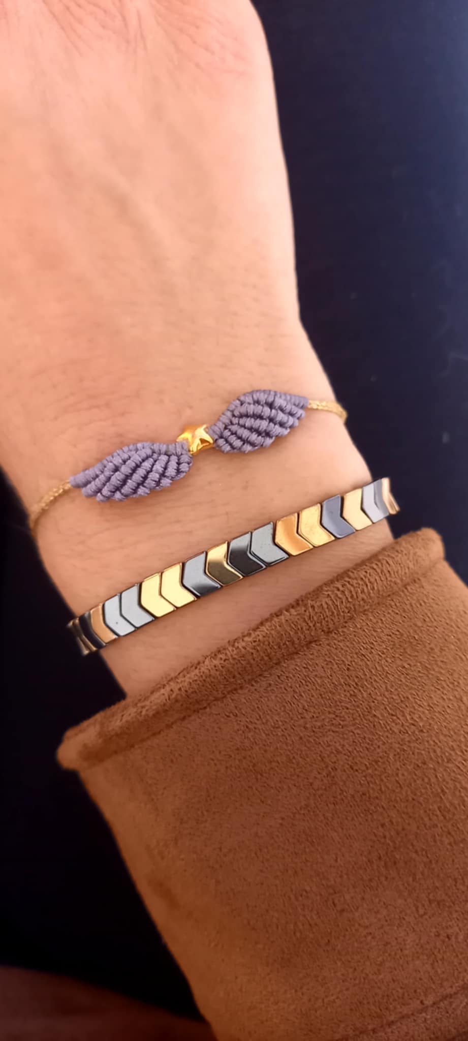 Βραχιόλι με φτερά αγγέλου και αστέρι