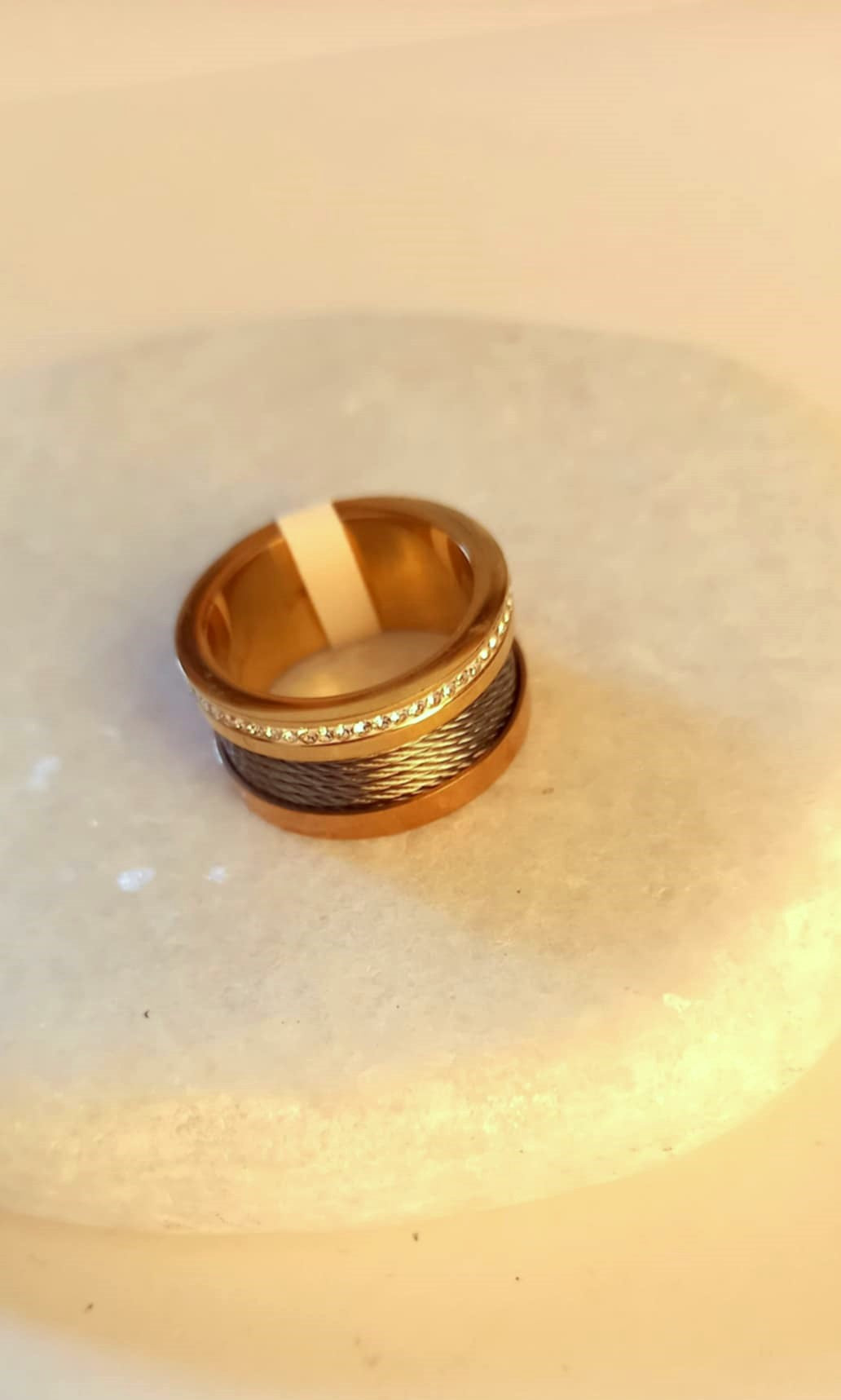 Δαχτυλίδι από ατσάλι σε τριχρωμία