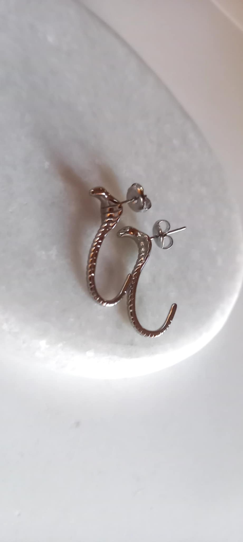 Σκουλαρίκια από ατσάλι με σχέδιο φίδι