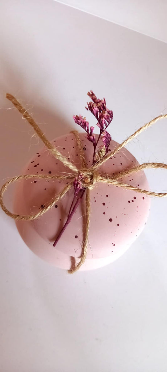 Μπομπονιέρα βάπτισης κεραμική μπιζουτιέρα με λουλούδι