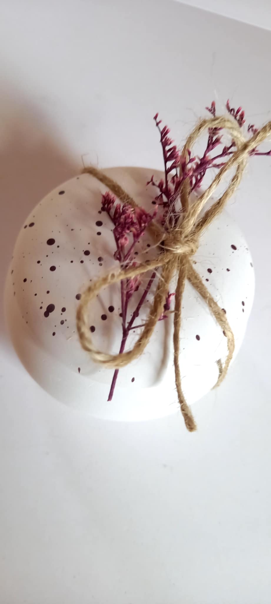 Μπομπονιέρα γάμου - βάπτισης κεραμκή μπιζουτιέρα με πιτσίλες