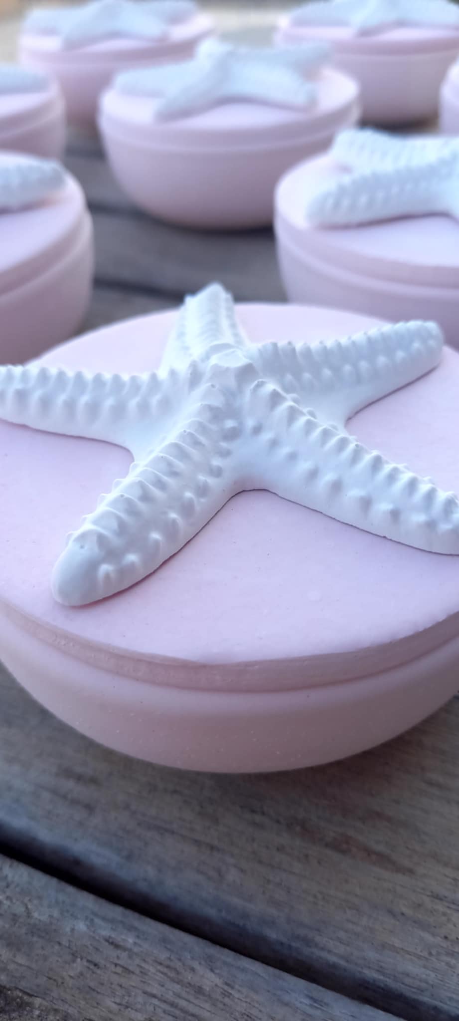 Μπομπονιέρα βάπτισης κεραμική μπιζουτιέρα με αστερία