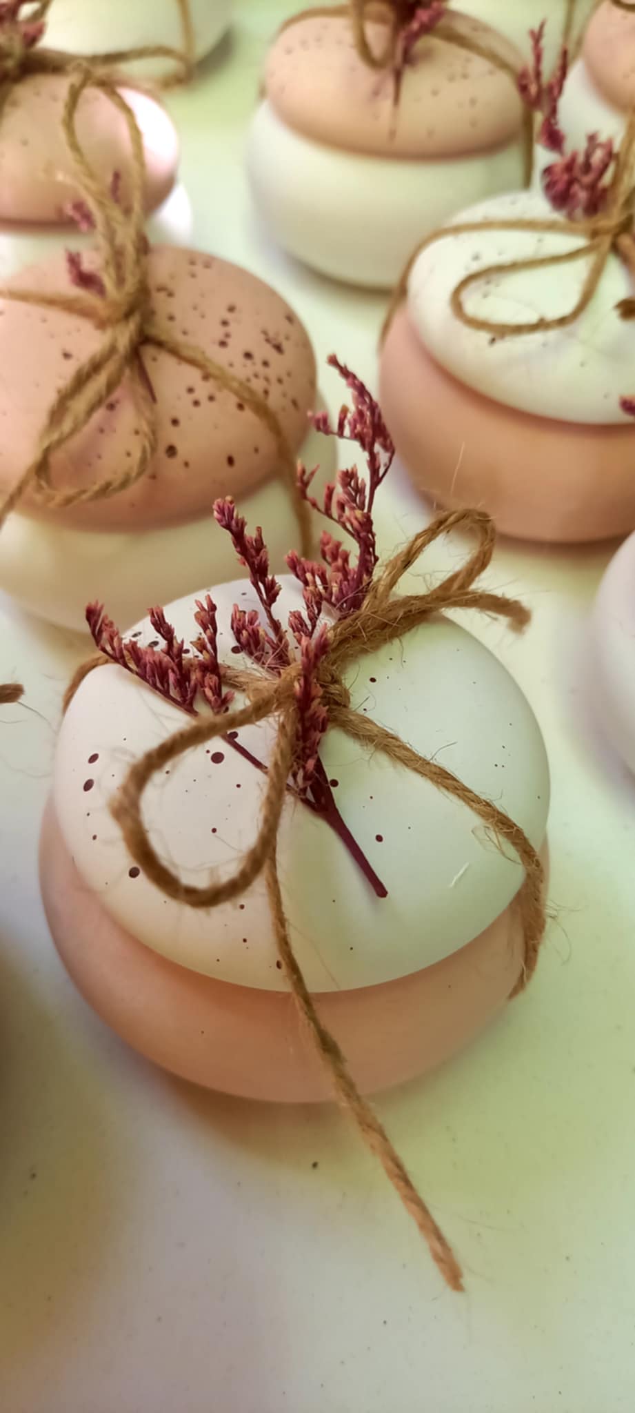 Μπομπονιέρα βάπτισης μπιζουτιέρα με πιτσίλες