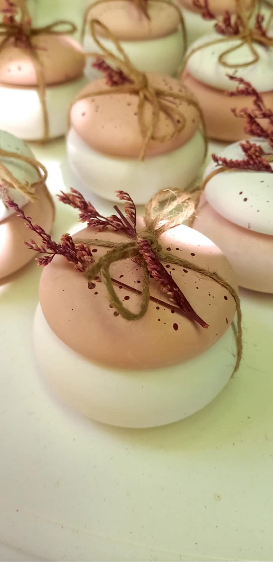 Μπομπονιέρα βάπτισης μπιζουτιέρα με πιτσίλες