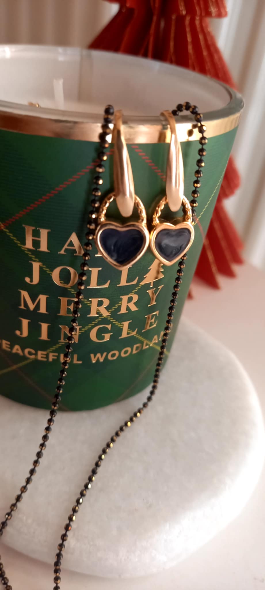 Σκουλαρίκια από ατσάλι με μοτίφ καρδιές