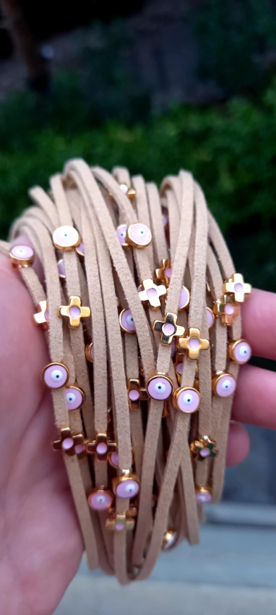 Μαρτυρικό βάπτισης βραχιόλι με καστόρι και επιχρυσωμένα στοιχεία