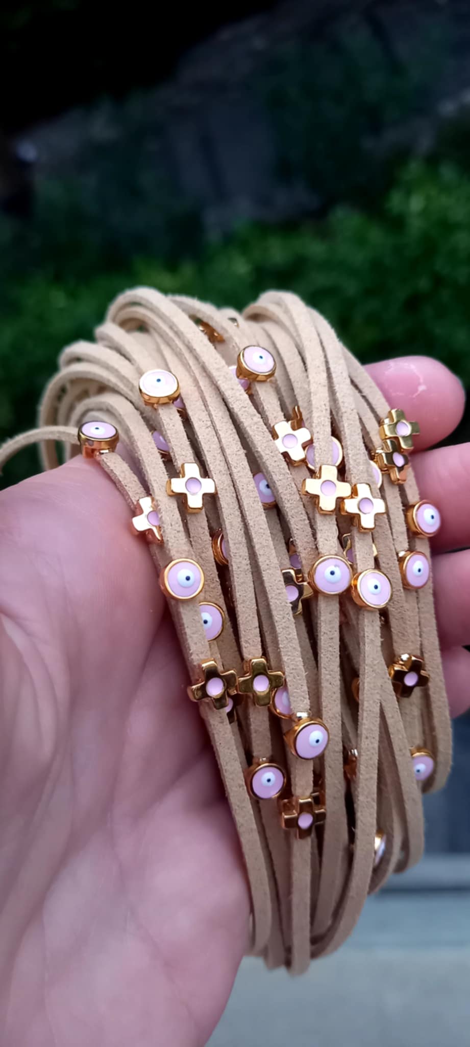 Μαρτυρικό βάπτισης βραχιόλι με καστόρι και επιχρυσωμένα στοιχεία