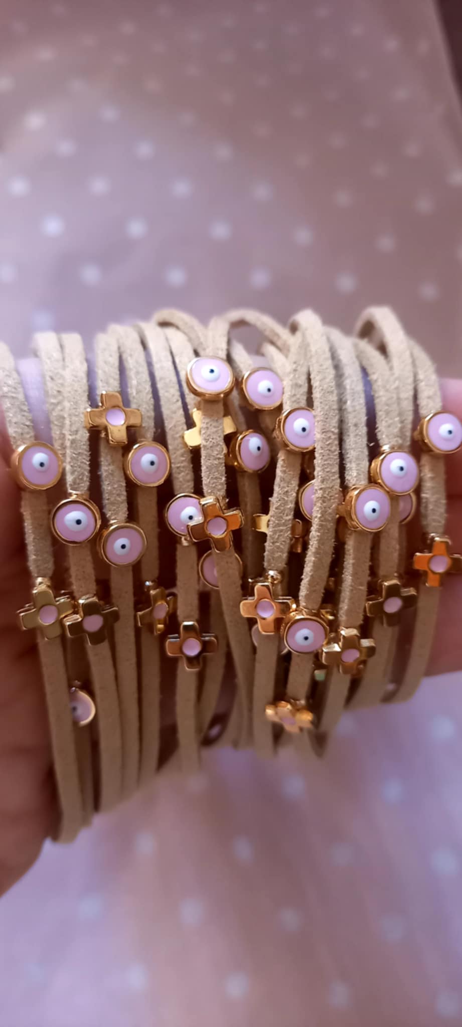 Μαρτυρικό βάπτισης βραχιόλι με καστόρι και επιχρυσωμένα στοιχεία