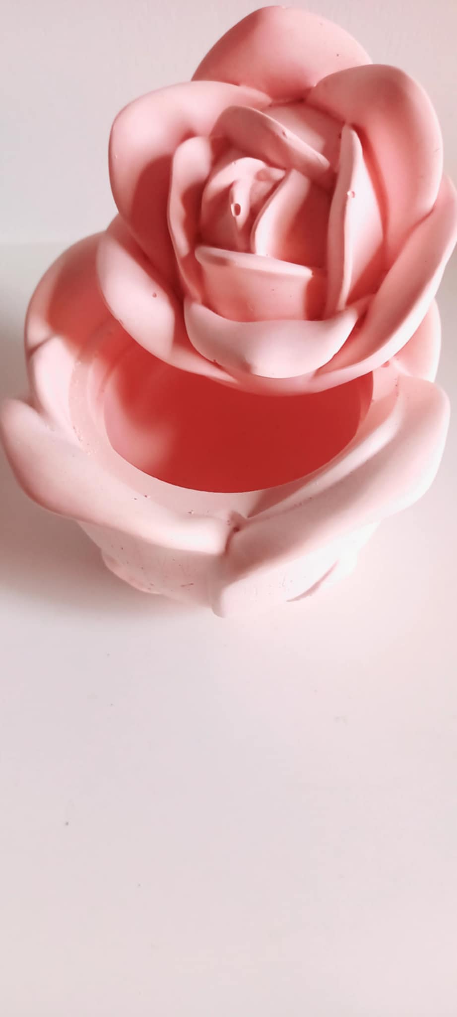 Μπομπονιέρα βάπτισης κεραμική μπιζουτιέρα σε σχήμα τριαντάφυλλο