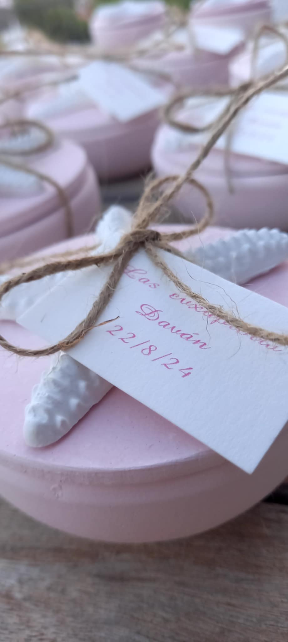 Μπομπονιέρα βάπτισης κεραμική μπιζουτιέρα με αστερία