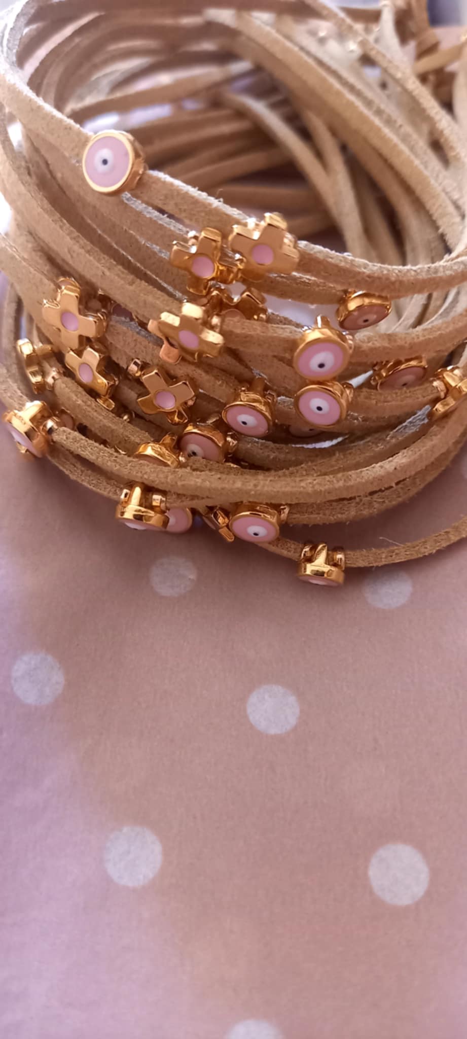 Μαρτυρικό βάπτισης βραχιόλι με καστόρι και επιχρυσωμένα στοιχεία