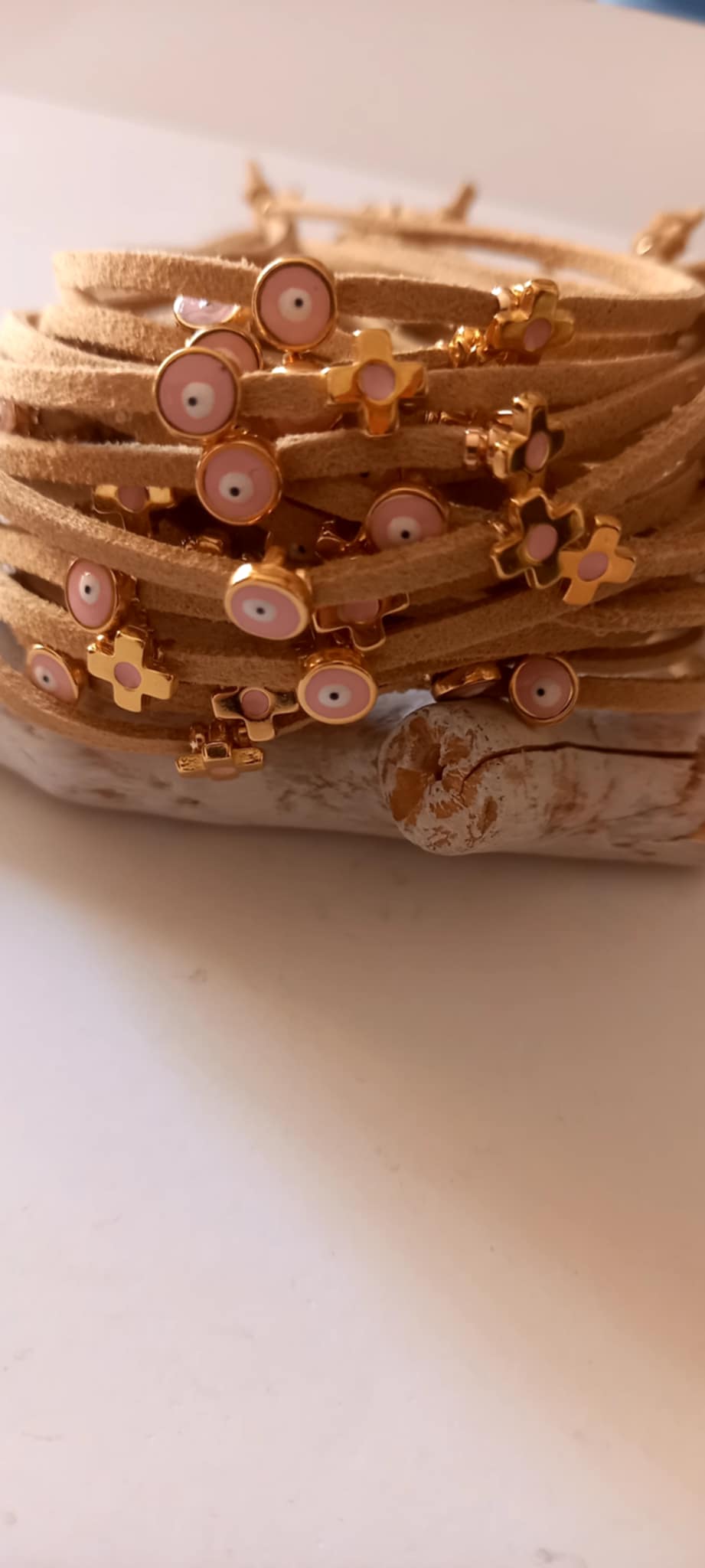 Μαρτυρικό βάπτισης βραχιόλι με καστόρι και επιχρυσωμένα στοιχεία