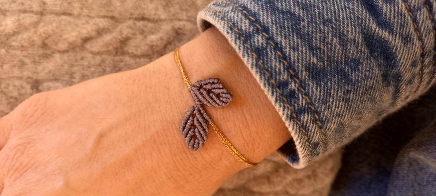 Βραχιόλι με μακραμέ φύλλα