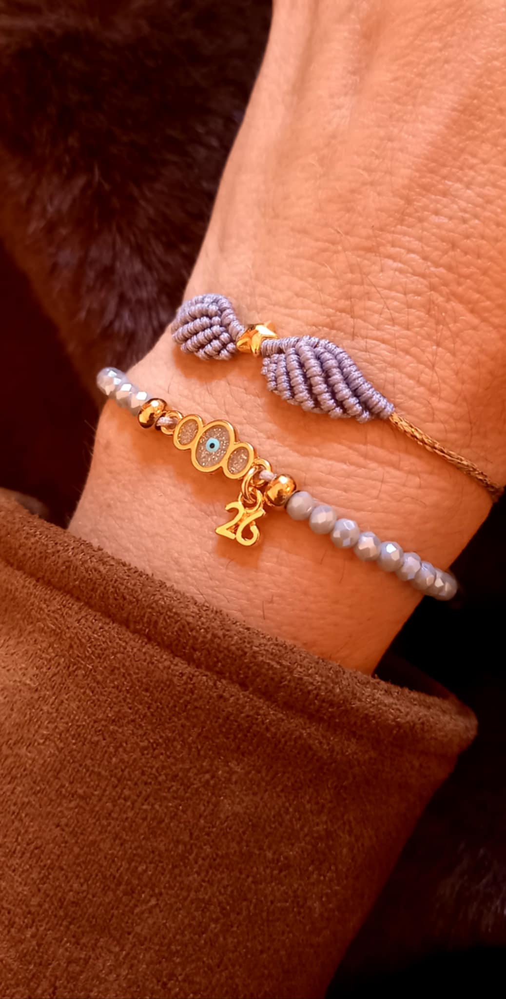 Βραχιόλι - γούρι 2026 με κρύσταλλα και επιχρυσωμένα στοιχεία