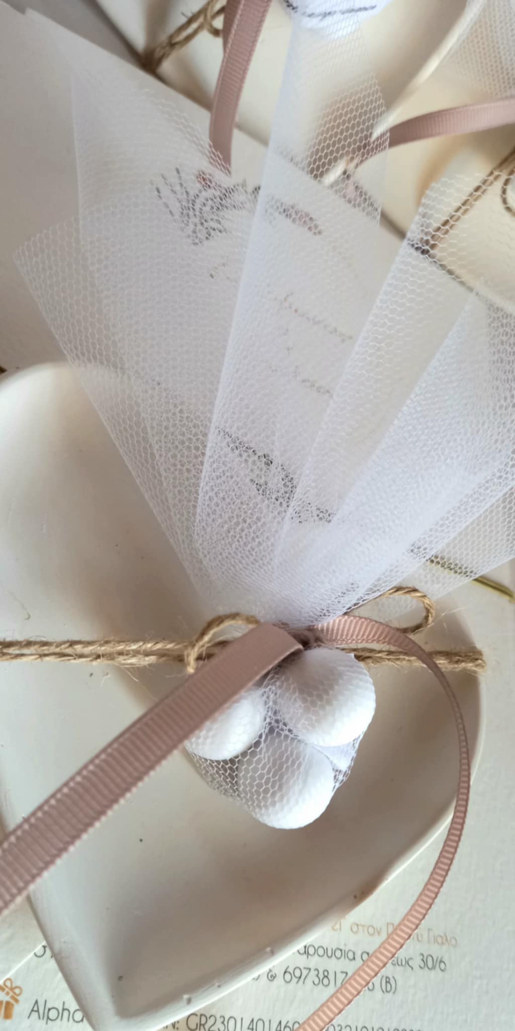 Μπομπονιέρα γάμου - βάπτισης κεραμική καρδιά