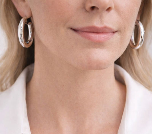 Σκουλαρίκια - κρίκοι σε ασημί χρώμα