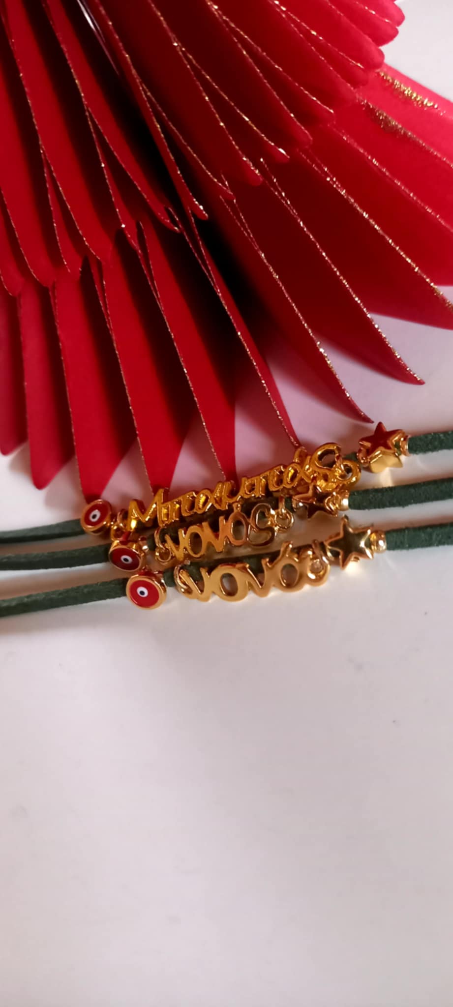 Μαρτυρικό βραχιόλι - γούρι μαμάς, νονάς, μπαμπά και νονού