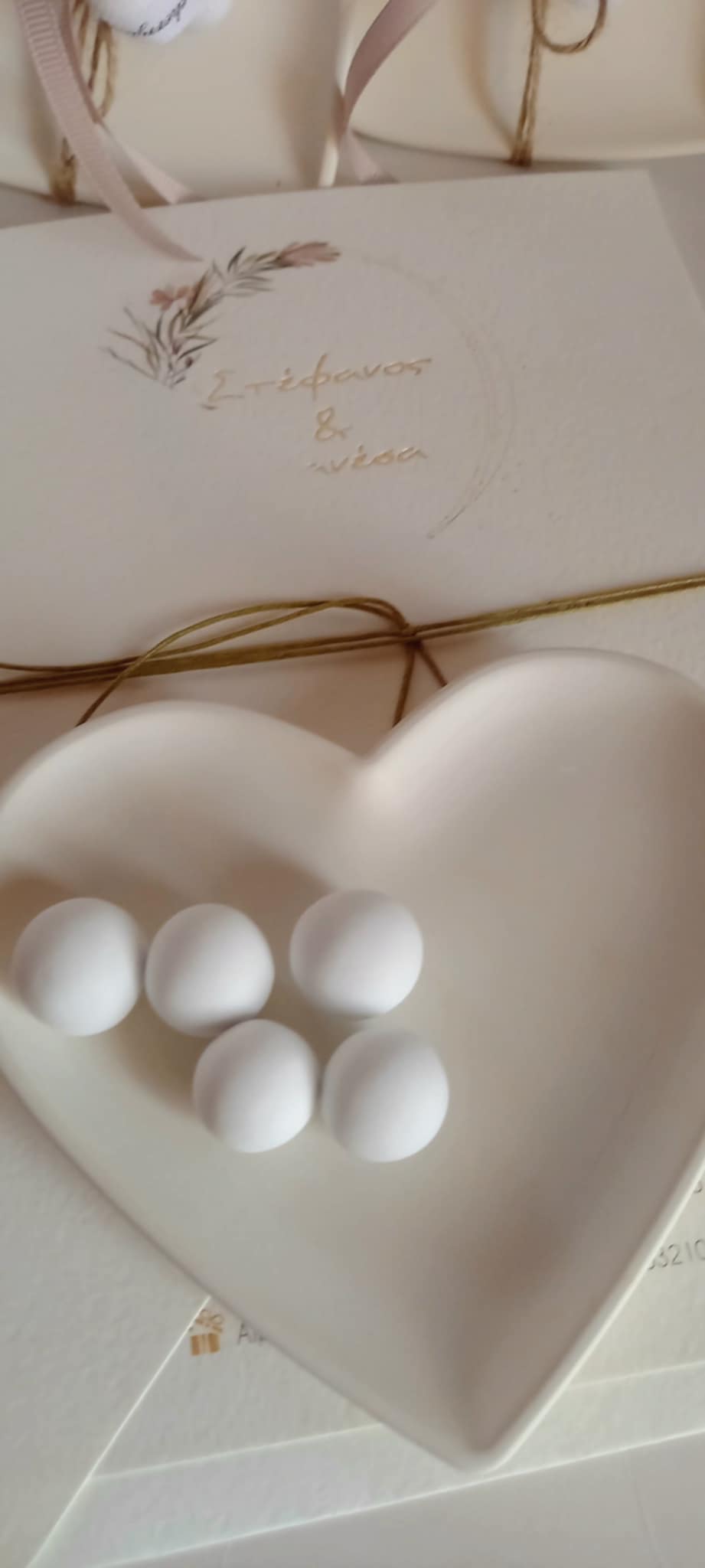 Μπομπονιέρα γάμου - βάπτισης κεραμική καρδιά