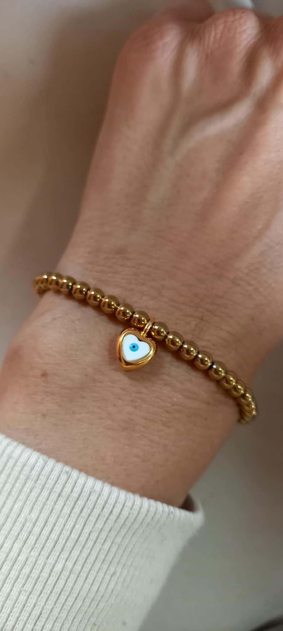 Βραχιόλι με αιματίτες και μοτίφ καρδιά