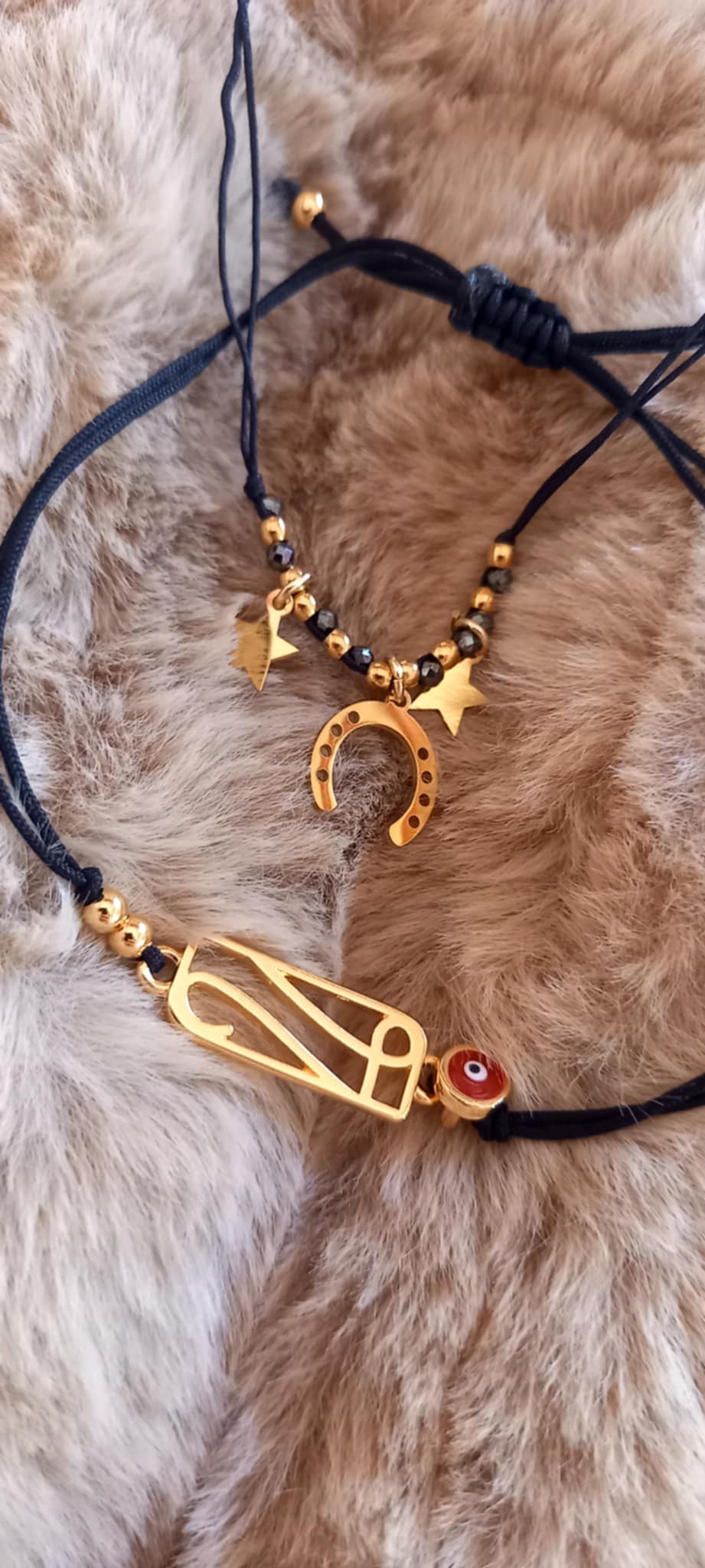 Βραχιόλι - γούρι 2026 με επιχρυσωμένο στοιχείο και μάτι