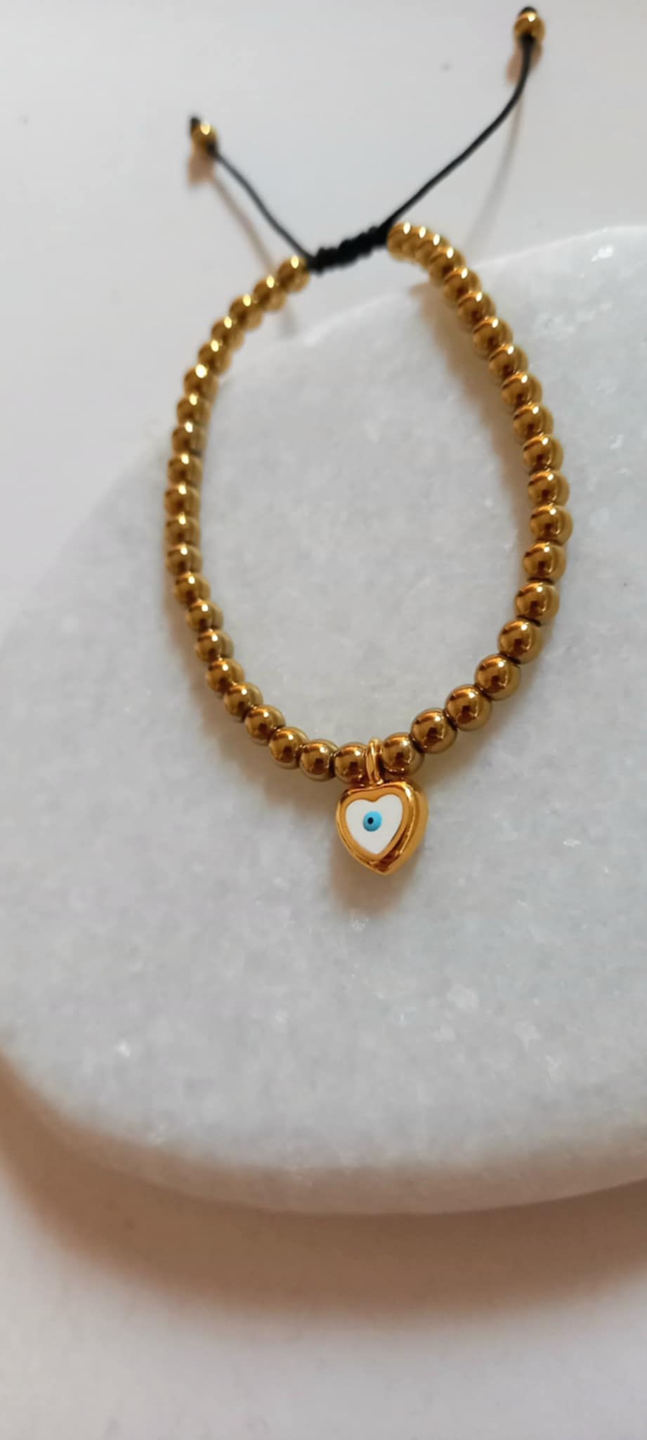 Βραχιόλι με αιματίτες και μοτίφ καρδιά