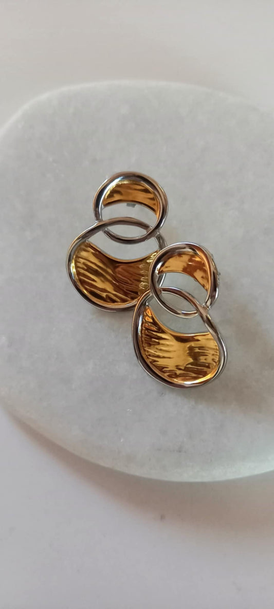 Ατσάλινα σκουλαρίκια σε διχρωμία