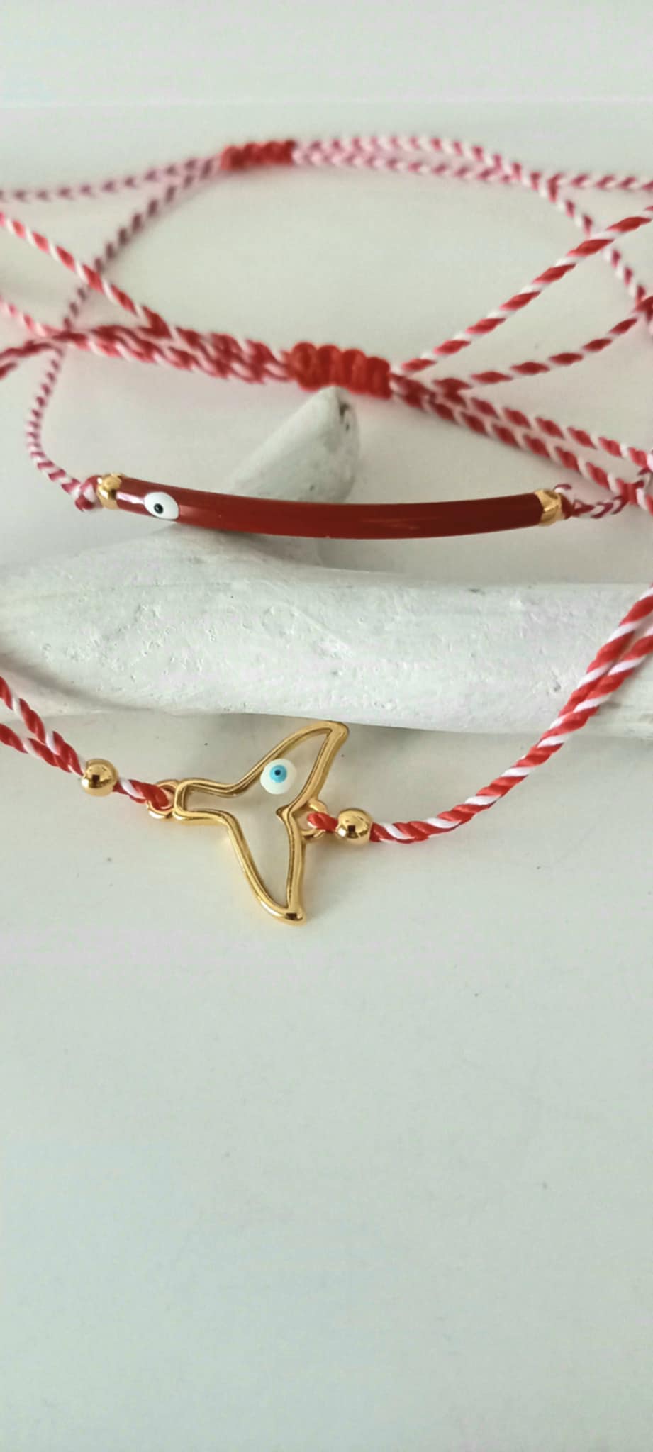 Βραχιόλι μαρτάκι με μπάρα με σμάλτο και μάτι