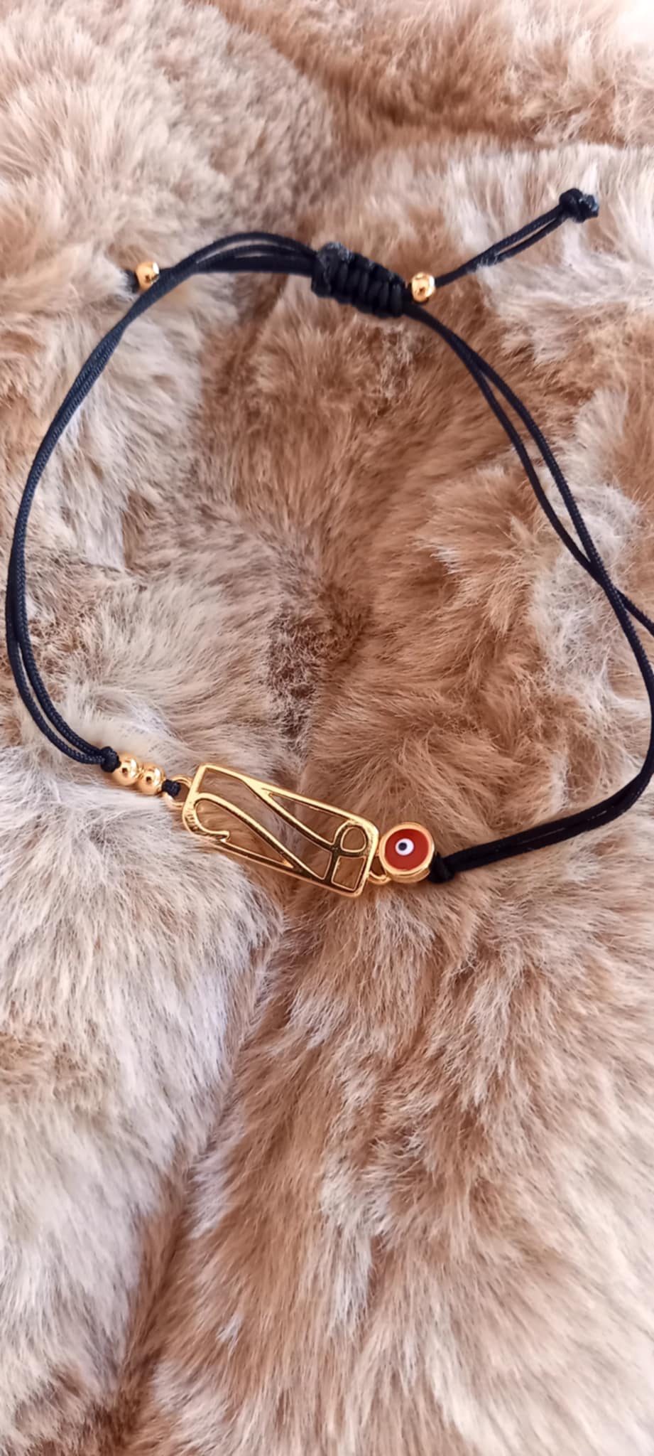 Βραχιόλι - γούρι 2026 με επιχρυσωμένο στοιχείο και μάτι