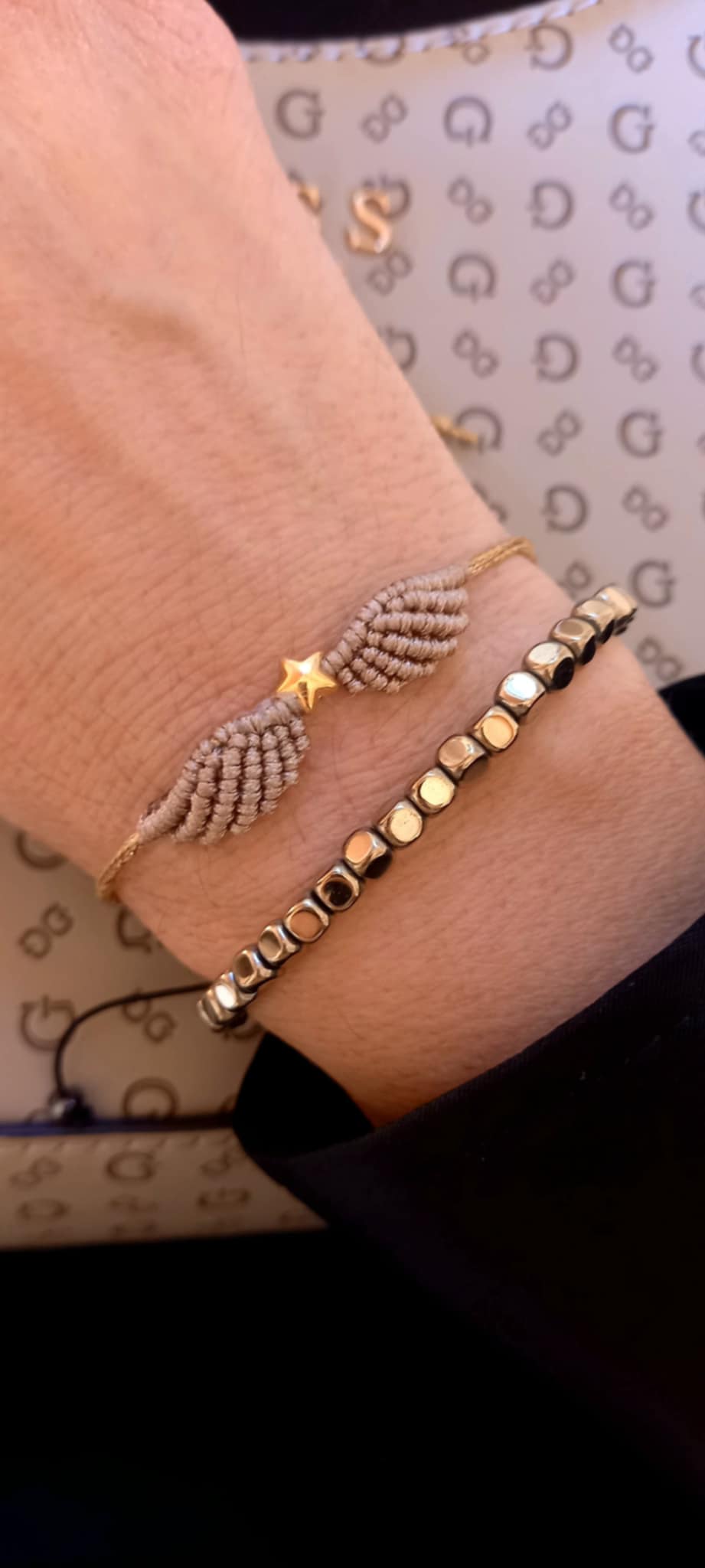 Βραχιόλι με φτερά αγγέλου και αστέρι