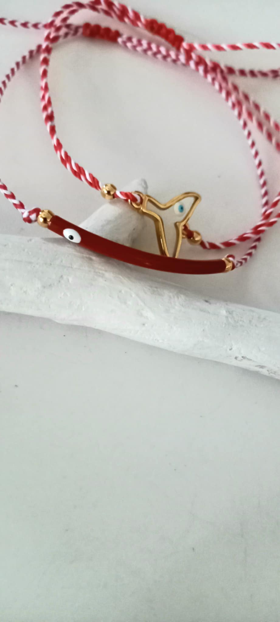 Βραχιόλι μαρτάκι με μπάρα με σμάλτο και μάτι