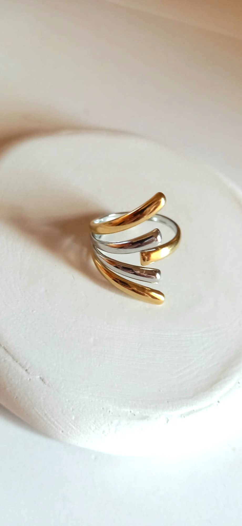 Ατσάλινο δαχτυλίδι με διχρωμία