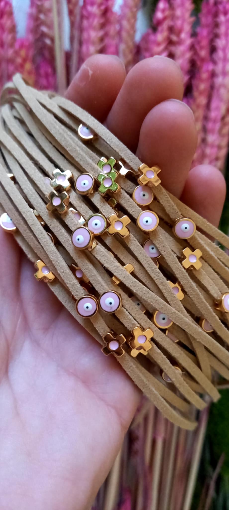 Μαρτυρικό βάπτισης βραχιόλι με καστόρι και επιχρυσωμένα στοιχεία