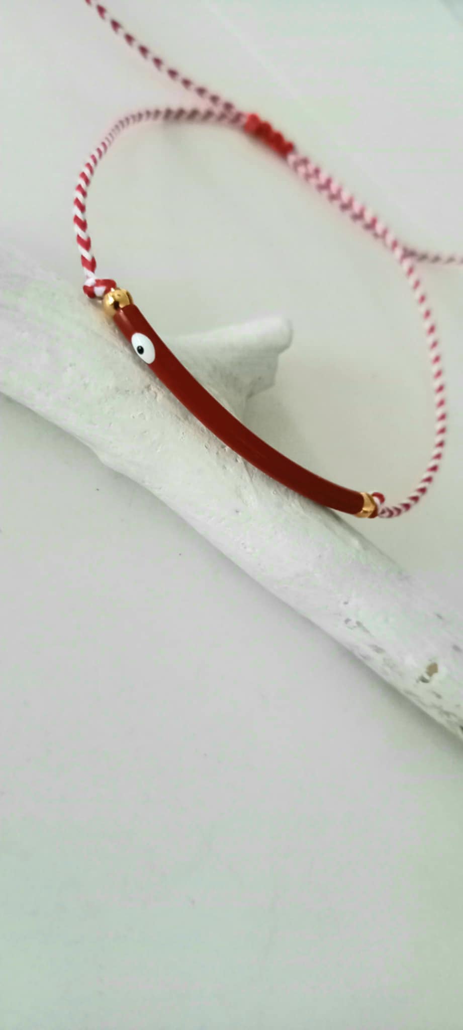 Βραχιόλι μαρτάκι με μπάρα με σμάλτο και μάτι