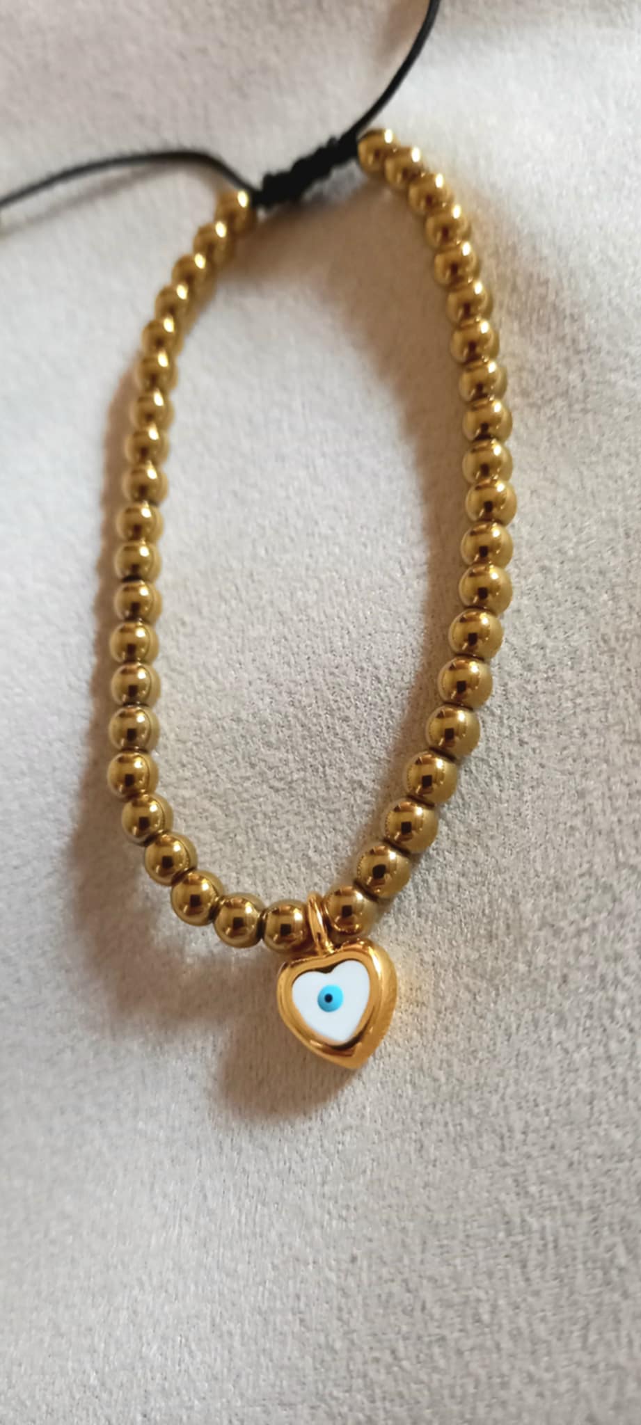 Βραχιόλι με αιματίτες και μοτίφ καρδιά