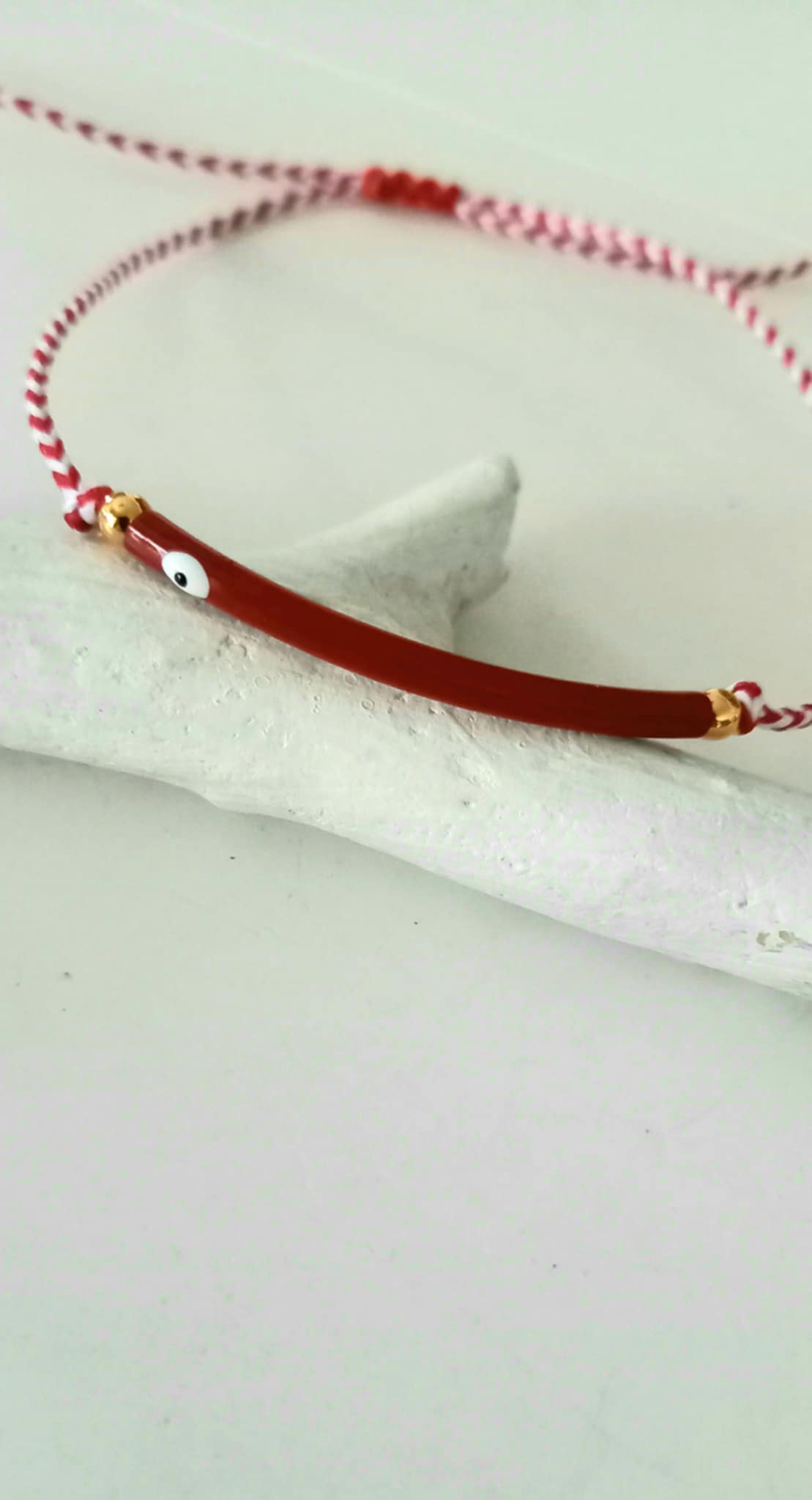 Βραχιόλι μαρτάκι με μπάρα με σμάλτο και μάτι