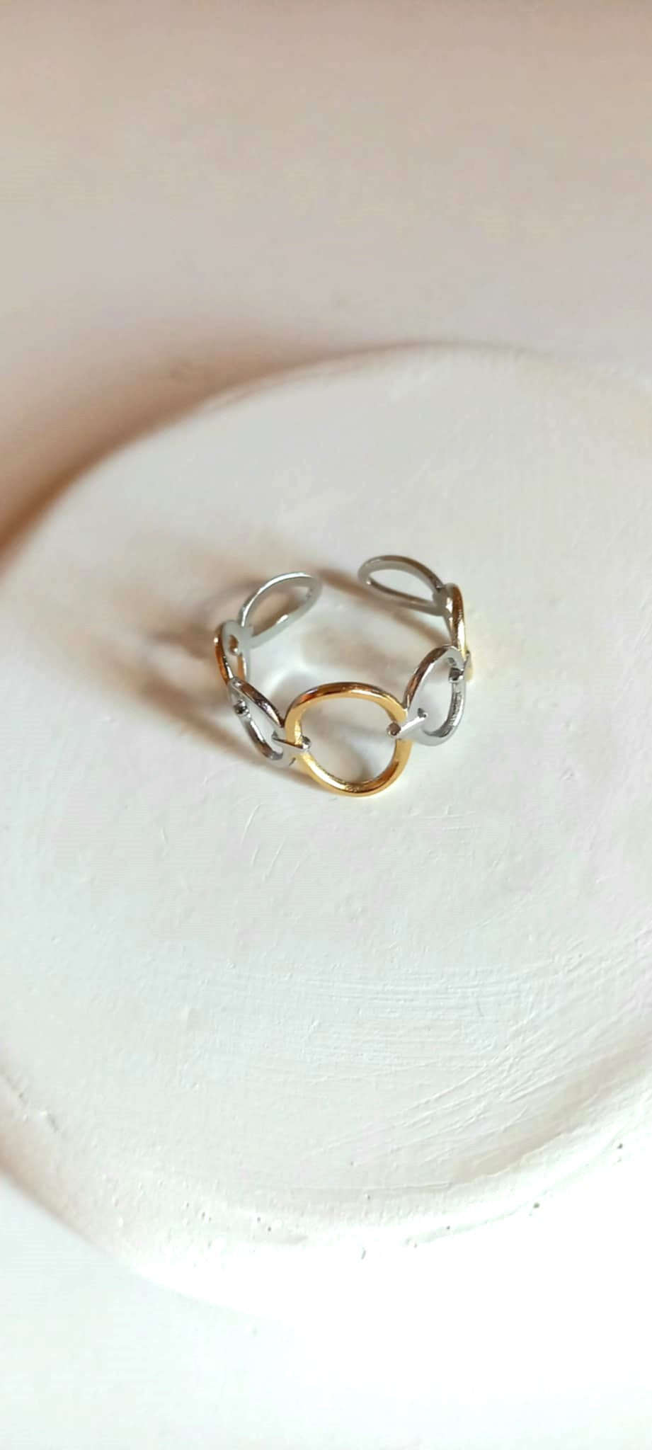 Δαχτυλίδι από ατσάλι σε χρυσό-ασημί