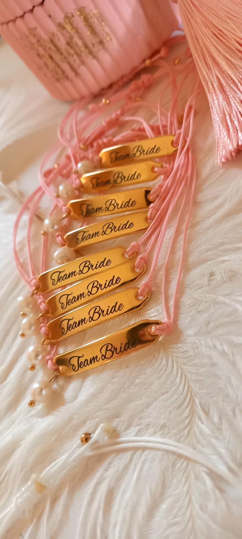 Βραχιόλι team bride για bachelor party με μαργαριτάρι καλλιέργειας